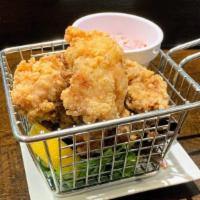 Chicken Karaage · Japanese fried chicken with house-made pickles tar tar sauce