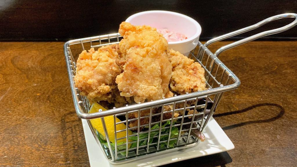 Chicken Karaage · Japanese fried chicken with house-made pickles tar tar sauce