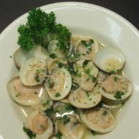Clams · Steamed in their natural juices with garlic, white wine, lemon and parsley or a light tomato...