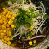 Vegetable Ramen · Vegetable & fish broth with spinach cabbage, corn, kikurage, bean sprouts, menma, green onio...