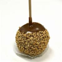 Caramel Apple with Peanuts · Large Tart Granny smith green apple, dipped in rich, buttery homemade caramel and rolled in ...