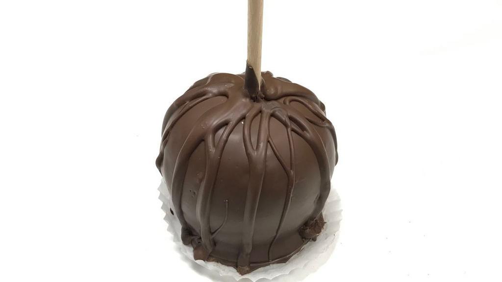 Caramel Apple Dipped in Chocolate · Tart Granny Smith Green apple dipped in rich, buttery homemade caramel and dipped again in chocolate.