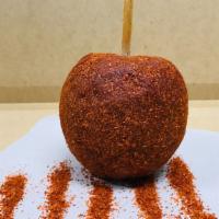 Chamoy Apple · Green apple covered with chamoy, added with Tajin OR Chili