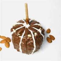 Caramel Apple w/Almond & Chocolate · Caramel Apple with Almond pieces and dipped in chocolate.