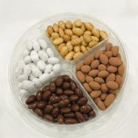 Chocolate Almond Gift Tray · 4 Variety of Chocolate coated California almonds in  4 compartment tray with lid.  Dark Choc...
