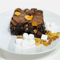 Brownie - Rocky Road · homemade Chocolate brownie loaded with walnuts and marshmallows.