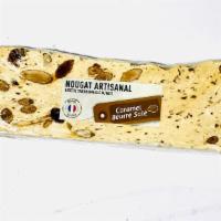 Salted butter caramel nougat · Artisanal nougat with salted butter caramel and almonds..