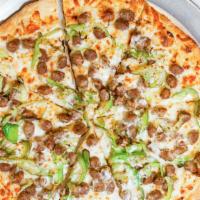 Ghost Wave Pizza · Italian sausage, green peppers, creamy mascarpone cheese, mozzarella, ghost pepper cheese an...