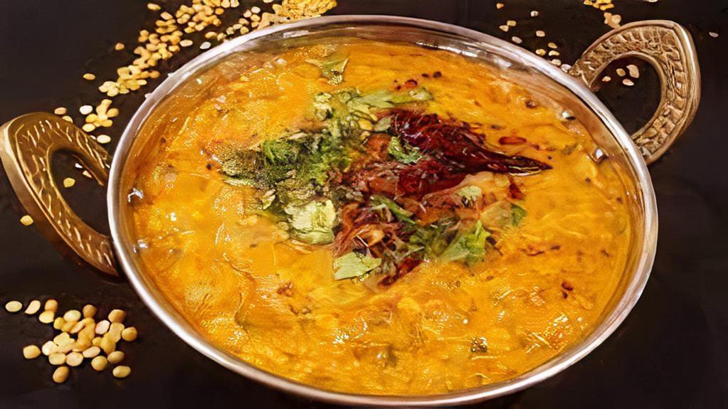 TADKA DAAL(12 OZ)* · The literal translation of Tadka Dal is Dal=lentil and tadka=tempering. Tadka is a term we often use in Indian cooking for the process of adding seasoning to a lentils adding spices like cumin seeds, mustard seeds, garlic, chilies, curry leaves etc. to hot oil or ghee.