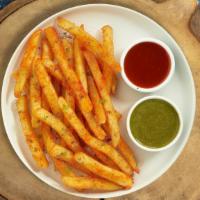 Marvelous Masala Fries · French fries served with Chaat Comer house spices and chutneys. Vegan.