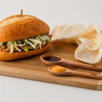 Vegetarian Soy (Plant Based Protein) Sandwich · A vegetarian option with a teriyaki seasoned pressed soy (plant based protein) in a 6