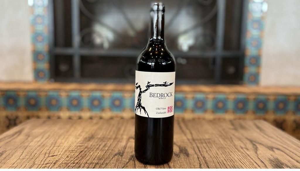 Bedrock Old Vine Zinfandel · Sonoma County, California, 2020, Soft and full classic California zin, notes of wild cherry, cedar, and tobacco. Food items must be purchased with alcohol. You must be 21 years of age to order alcohol.