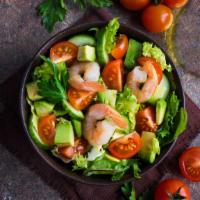 Shrimp Margarita Salad · Healthy Margarita salad prepared with grilled shrimp, romaine lettuce, jicama, red and green...
