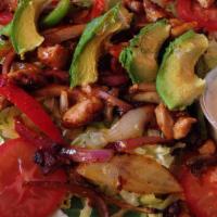 Fajita Salad · choose chicken or steak
lettuce, tomatoes, cucumbers, sliced avocado, bell peppers, onions a...