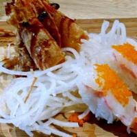 Amaebi Nigiri · Sweet Shrimp Sushi (2 Pieces) with Fried Shrimp Head (2 Pieces)