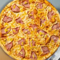 Hawaiian Pizza · Canadian bacon and pineapple baked on a hand-tossed dough.