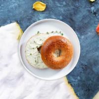 Bagel and Cream Cheese · Get a wholesome toasted bagel with our vegan cream cheese!