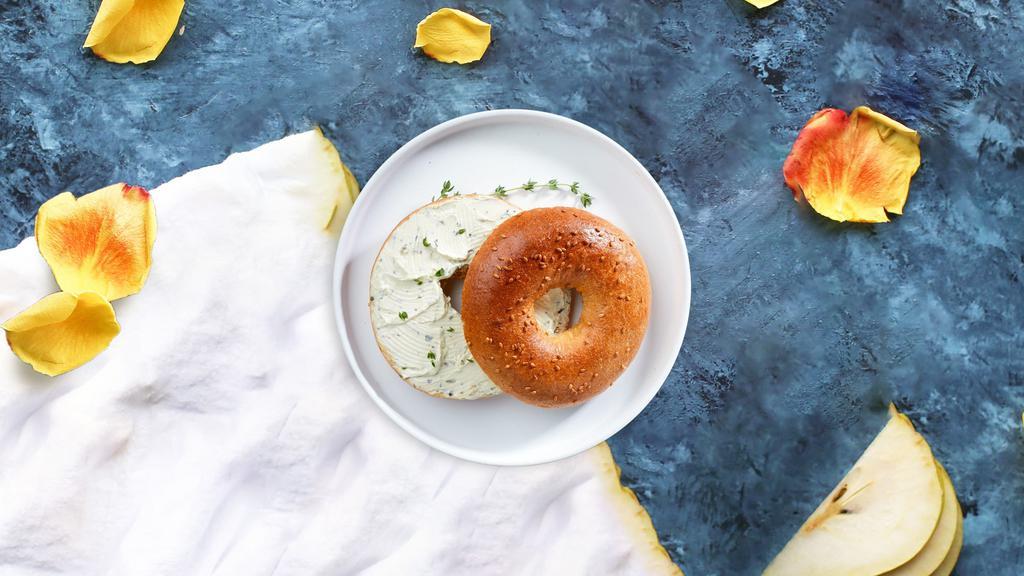 Bagel and Cream Cheese · Get a wholesome toasted bagel with our vegan cream cheese!