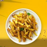 Clove It Fries · (Vegetarian) Idaho potato fries cooked until golden brown and garnished garlic and parsley.