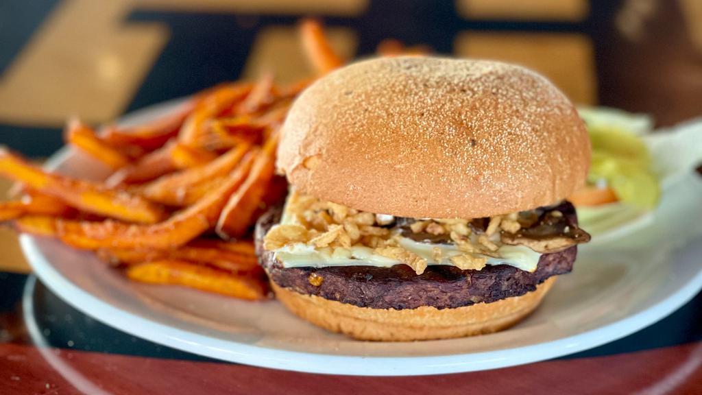Veggie Burger · Chipotle-spiced black bean patty. GH spread, choice of cheese. You can also substitute any specialty burger with a vegetarian patty - please just make note in the special instructions.
