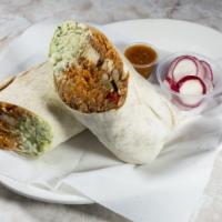 Regular Burrito · The meat of choice served with beans and rice, cheese, and salsa. Carne a su gusto con frijo...