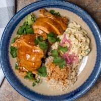 Huli Huli Chicken Plate · House Rotisserie Chicken, Mac Salad, Brown Rice, Huli Sauce, Hawaiian Fav!