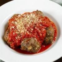 Large Meatballs · Six meatballs made with ground beef & pork, breadcrumbs, spices served with marinara sauce, ...