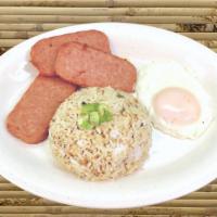 Spamsilog · Fried Spam Classic, garlic fried rice and fried egg.
