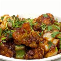 Gobi manchuria · Battered fried cauli�ower tossed with onions, chillies and fresh pepper.