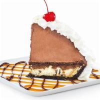 Mountain High Mudd Pie · A mountain of chocolate and vanilla ice cream, layered with OREO® cookies, fudge, caramel an...