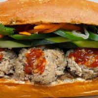 7. Pork Meatball  Banh Mi · Yummy and satisfying! Who doesn't love meatball sandwiches?