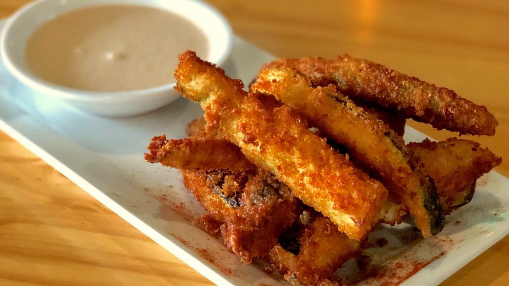 Zucchini Fries · Served with chipotle ranch.