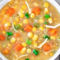 Veg Corn Soup · Creamy style sweet corn mixed with vegetable.