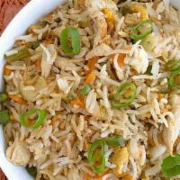 Vijayawada Chicken Fried Rice · Indo-Chinese style fried rice tossed with Vegetables and house special sauce and chicken.