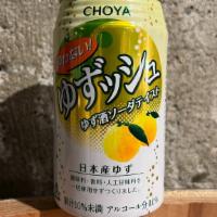 Yuzu Sparkling · Choya Yuzu sparkling beverage.