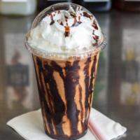 Blended Funky Monkey Mocha · Specialty drink. A dark chocolate mocha blended with real peanut butter and banana syrup! Li...
