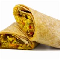 Chile Verde Breakfast Wrap · Green Chile, Potatoes, Egg, and Cheese wrapped in a flour tortilla!