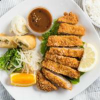 Tonkatsu · Deep fried premium pork sirloin cutlet with homemade katsu sauce.