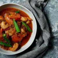 Shrimp with Myanmar Chutney · Spicy and Pungent! Popular Burmese popular street food. Wok tossed with vegetables cooked in...