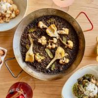 *Veggie Pack (serves 2) · Assortment of vegetarian Spanish tapas to enjoy home:

Veggie Paella: Seasonal mushrooms, sn...