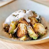 Brussel Sprouts (v) · Brussel Sprouts with Manchego Cheese & lemon honey dressing (v)