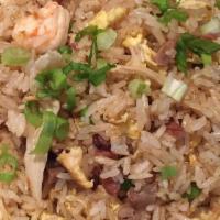 Emperor’s Fried Rice · Shrimp/ chicken/ BBQ pork/ soybeans/ scallion/ egg.