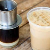 Vietnamese Iced Coffee · Slow drip dark roast Vietnamese coffee with condensed milk