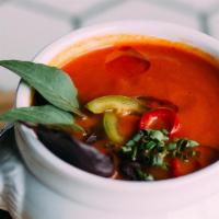 Spicy Tomato Soup · Careful this cup packs a punch! (gluten free, vegetarian)