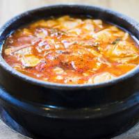 Soft Tofu Stew (Dinner) · Popular. With zucchini, onion, mushroom, and scallions. Broth is made with kelp and vegetabl...