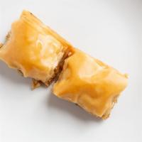 41. Baklava · Honey syrup with pistachios baked in filo.