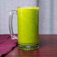 Healthy Green juice · a. Spinach, green apple, kiwi, and orange juice.