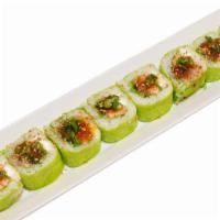 Roll & Roll · Salmon, cream cheese and two kinds of onion, baked and wrapped with soy paper.