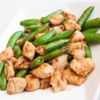 Sautéed Prawns & Snow Peas in X.o. Sauce (Spicy) · Large prawns and snow peas tossed in our house special x. O sauce.