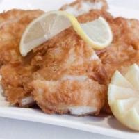 Lemon Chicken · Deep fried chicken breasts. Served with a lemon sauce.